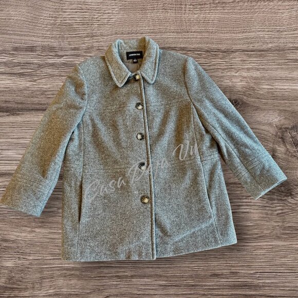 London Fog Women's Wool Peacoat Button Down Fully Lined Heavy Winter Coat - Picture 3 of 9